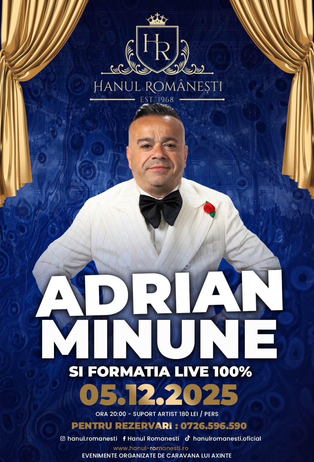 Adrian Minune și Formația Live 100%, 05.12.2025 la Hanul Românesc